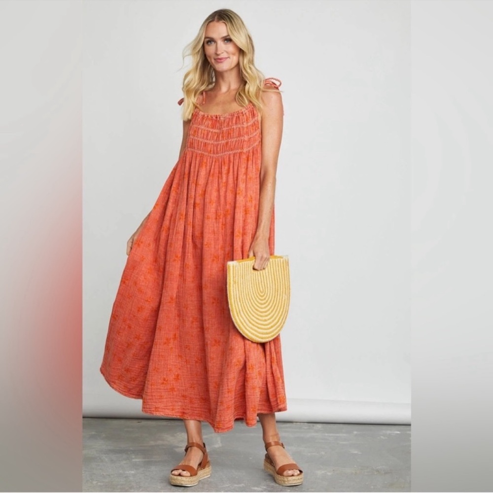 🎉LAST CHANCE🎉Free People Womens Azure
Maxi Ruched Strappy Floral Dress - Picture 1 of 9